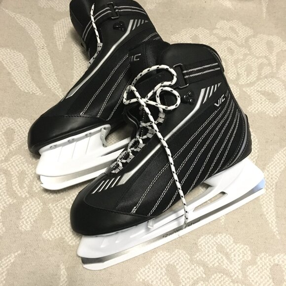 NWOT NIB Black VIC Hockey Ice Skates - Picture 2 of 14